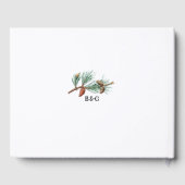 Eleganter Winter Rustic Pine Trees Lantern Wedding Gästebuch (Rückseite)