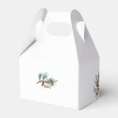 Eleganter Winter Rustic Pine Trees Lantern Wedding Geschenkschachtel (Rückseite)