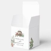 Eleganter Winter Rustic Pine Trees Lantern Wedding Geschenkschachtel (Geöffnet)