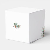 Eleganter Winter Rustic Pine Trees Lantern Wedding Geschenkschachtel (Rückseite)