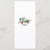 Eleganter Winter Rustic Pine Trees Lantern Wedding Menükarte (Rückseite)