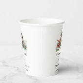 Eleganter Winter Rustic Pine Trees Lantern Wedding Pappbecher (Rechts)