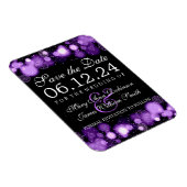 Eleganter Winter Save the Date Lila Lights Magnet (Rechte Seite)