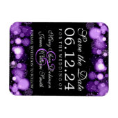 Eleganter Winter Save the Date Lila Lights Magnet (Horizontal)