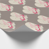 Eleganter Winter-Schlepptau-Spitze cremefarbene pi Geschenkpapier (Ecke)