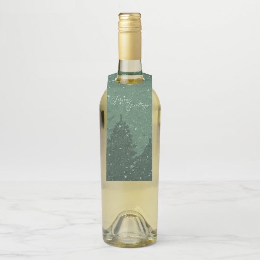 Eleganter Winter-Schnee im Garten Flaschenanhänger (Auf Flasche)