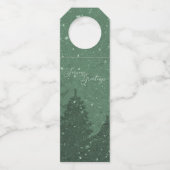 Eleganter Winter-Schnee im Garten Flaschenanhänger (Vorderseite)