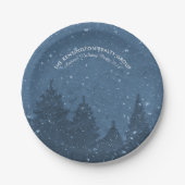 Eleganter Winter-Schnee im Garten Pappteller (Vorderseite)