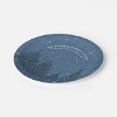 Eleganter Winter-Schnee im Garten Pappteller (Schrägansicht)