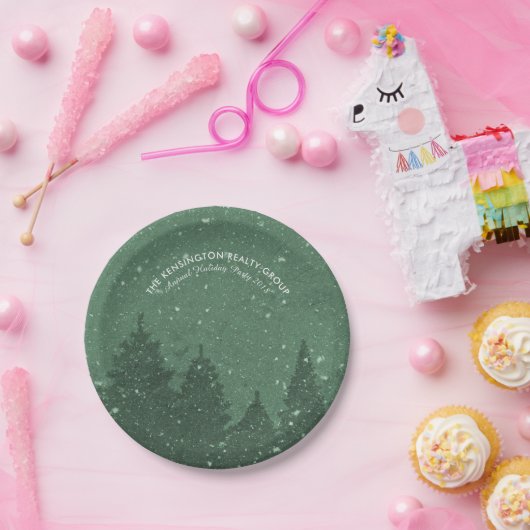 Eleganter Winter-Schnee im Garten Pappteller (Party)