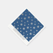 Eleganter Winter Silver Blue Snowflakes Holiday Serviette (Ecke)