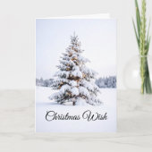 Eleganter Winter Snow Covered Pine Tree Weihnachte Karte (Vorderseite)