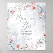 Eleganter Winter Snow Mimosa Bar Poster (Vorne)
