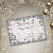 Eleganter Winter Snow Silver Weihnachts-RSVP Einladung