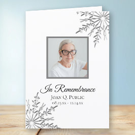 Eleganter Winter Snowflakes Beerdigung Service gef Programm