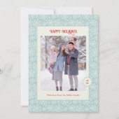 Eleganter Winter Snowflakes Happy Holidays Feiertagskarte (Vorderseite)