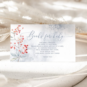 Eleganter Winter staubblauer Bücher für Babyticket Begleitkarte