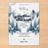 Eleganter Winter Wedding Einladung Acrylic (Vorderseite)