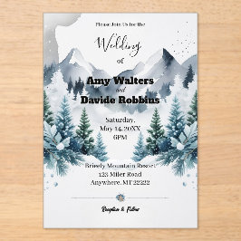 Eleganter Winter Wedding Einladung Acrylic