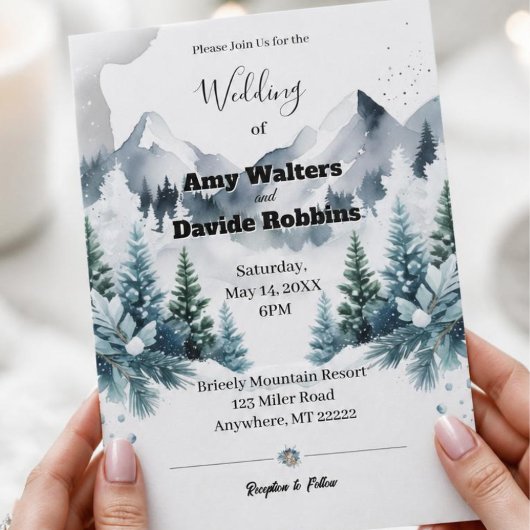 Eleganter Winter Wedding Einladung Acrylic