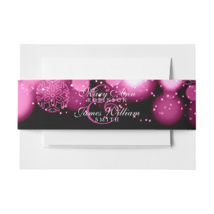 Eleganter Winter Wedding rosa Lichter Einladungsbanderole