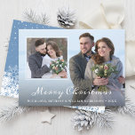 Eleganter Winter Weihnachten Schneeflocken 2 Foto<br><div class="desc">Eleganter Winter Weihnachten Schneeflocken 2 Foto Urlaubskarte</div>