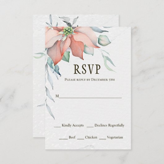 Eleganter Winter Weihnachten Weihnachten RSVP Karte (Vorne/Hinten)