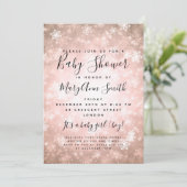 Eleganter Winter Wonderland Baby Shower Copper Einladung (Stehend Vorderseite)
