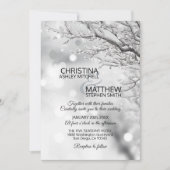 Eleganter Winter Wonderland Schneeflocken WEDD Einladung (Vorderseite)