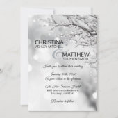 Eleganter Winter Wonderland Schneeflocken WEDD Einladung (Vorderseite)