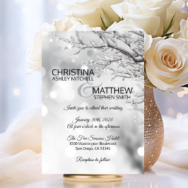 Eleganter Winter Wonderland Schneeflocken WEDD Einladung