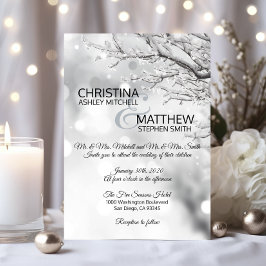 Eleganter Winter Wonderland Schneeflocken WEDD Einladung
