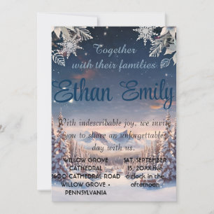 Eleganter Winter Wonderland Schneeflocken WEDD Einladung