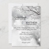 Eleganter Winter Wonderland Schneeflocken WEDD Einladung (Vorderseite)