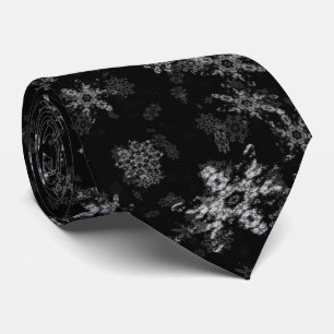 Eleganter Winterabendschneefall Schwarz-weiß Krawatte