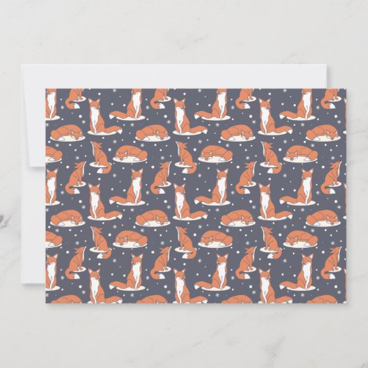 Eleganter Winterfuchs Schneeige Nacht Feiertagskarte (Vorderseite)