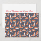 Eleganter Winterfuchs Schneeige Nacht Feiertagskarte (Vorne/Hinten)