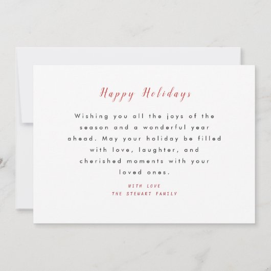 Eleganter Wintergarten Weihnachten Karte (Rückseite)