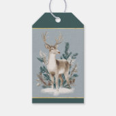 Eleganter Winterhirsch Weihnachten Geschenkanhänger (Vorderseite)