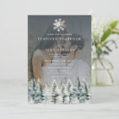 Eleganter Winterschnee | Einladung zur Weihnachtsf (Stehend Vorderseite)