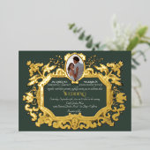 Eleganter Winterwald im Jugendstil bei einer Hochz Folieneinladung (Stehend vorne)