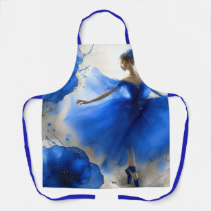 Eleganter Wirbel-Ballett in Indigoblau Schürze