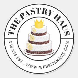 Eleganter Wirbel Cake Curved Text Runder Aufkleber