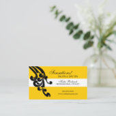 Eleganter Wirbels-Salon Terminkarte (Stehend Vorderseite)