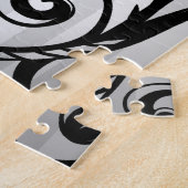Eleganter Wirbler schwarzer und grauer Artantrag Puzzle (Seite)