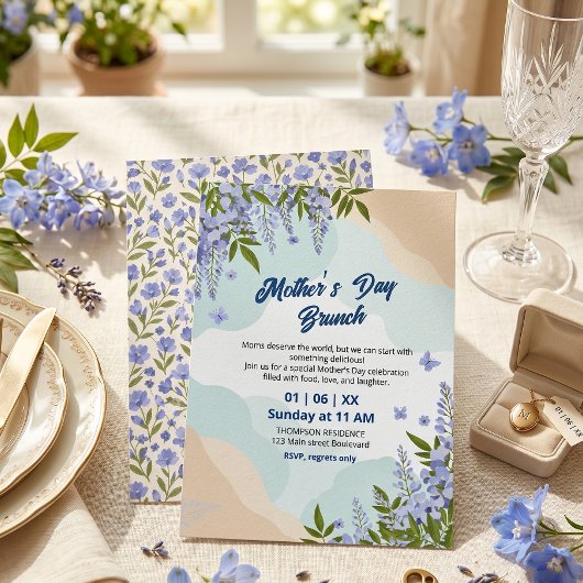 Eleganter Wisteria-Blumen-Muttertagsbrunch Einladung