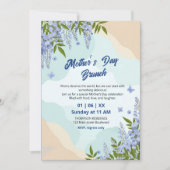 Eleganter Wisteria-Blumen-Muttertagsbrunch Einladung (Vorderseite)