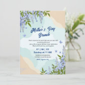 Eleganter Wisteria-Blumen-Muttertagsbrunch Einladung (Stehend Vorderseite)
