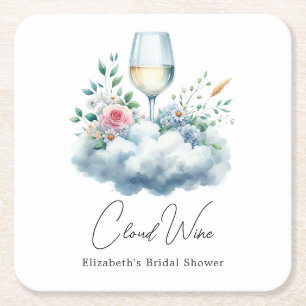 Eleganter Wolken-Wein-Junggesellinnenabschied Rechteckiger Pappuntersetzer