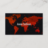 Eleganter World Map Agent Schwarz Visitenkarte (Vorderseite)